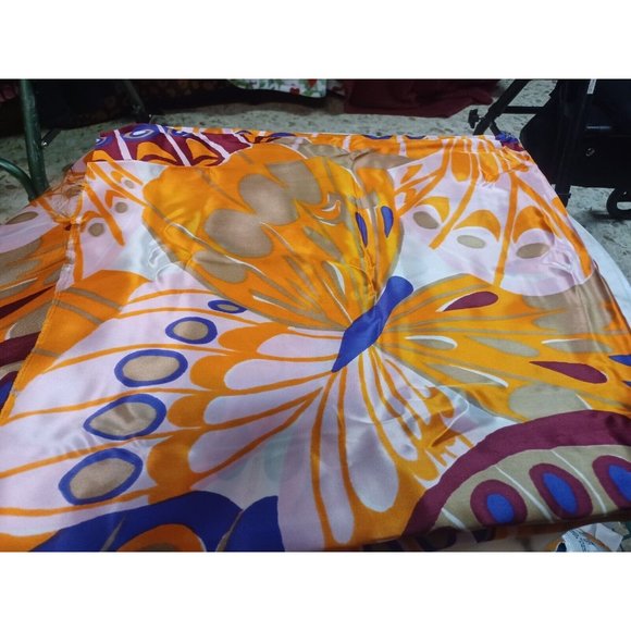 unbranded Other - Retro-Fabric Remnant Bundle Butterfly Pattern Slick Acetate NOS